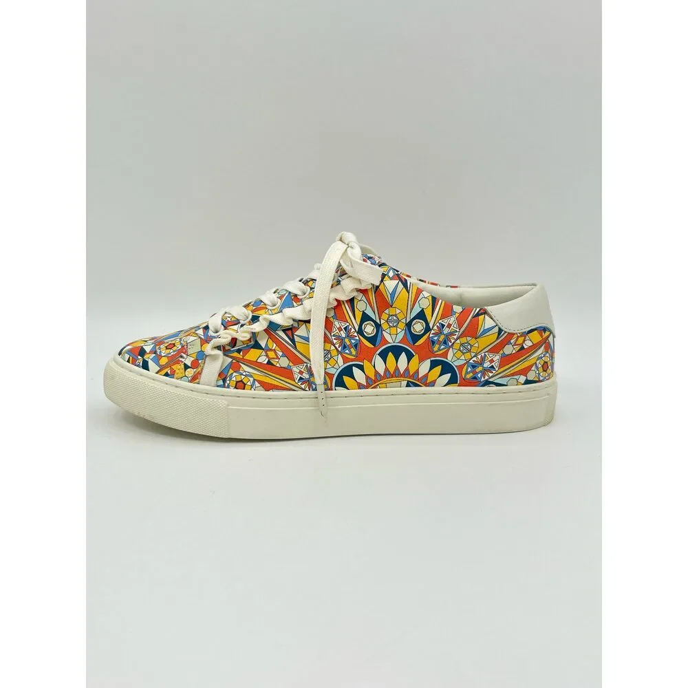 TORY BURCH Size 8.5 Orange Print Women Sneakers
